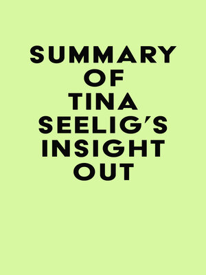 cover image of Summary of Tina Seelig's Insight Out